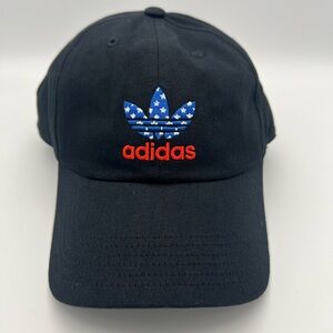 Adidas Black Cap with Blue and Red Logo
